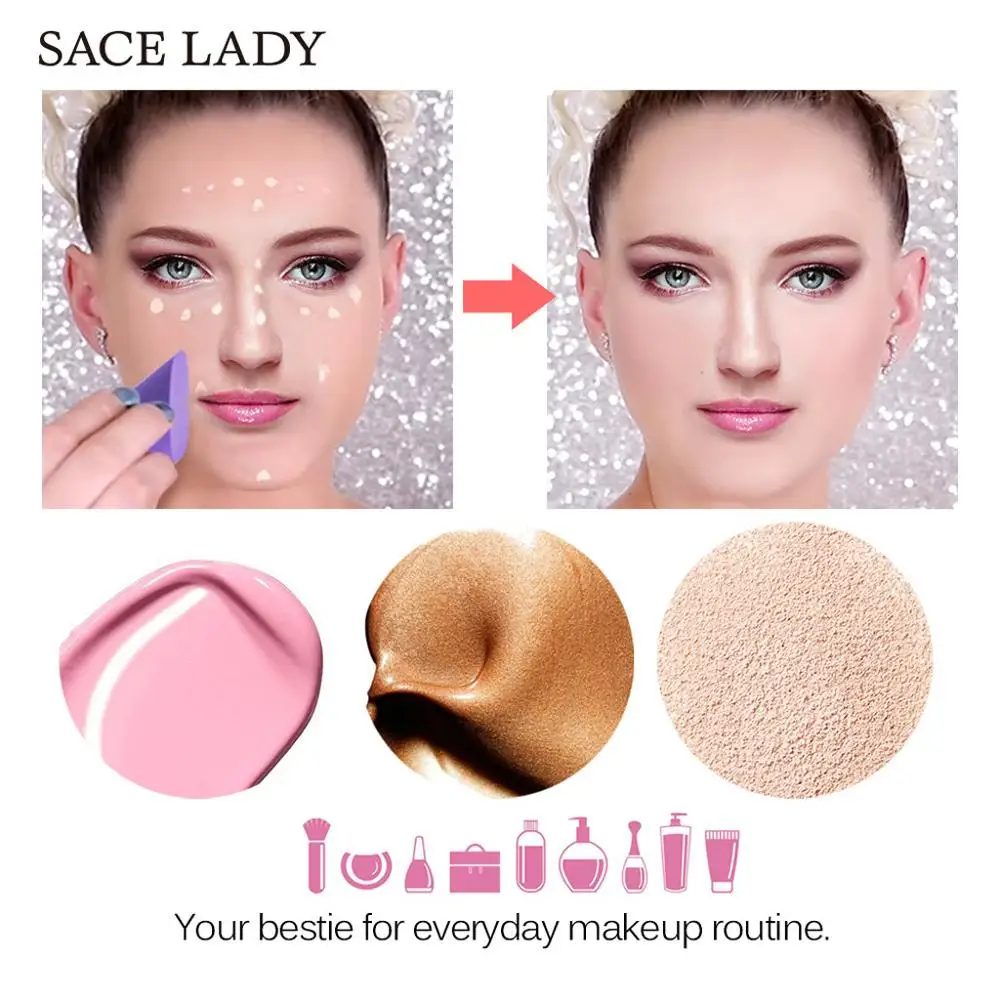 Новая красивая губка для макияжа, блендер, Мягкая косметическая губка Esponja Maquiagem, губка для макияжа, 4 цвета, основа для основы