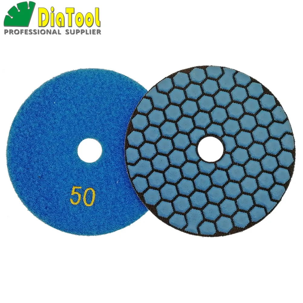 DIATOOL 3pcs 50 Premium quality Diamond Flexible Dry Polishing Pads For Stone,100mm Diamond