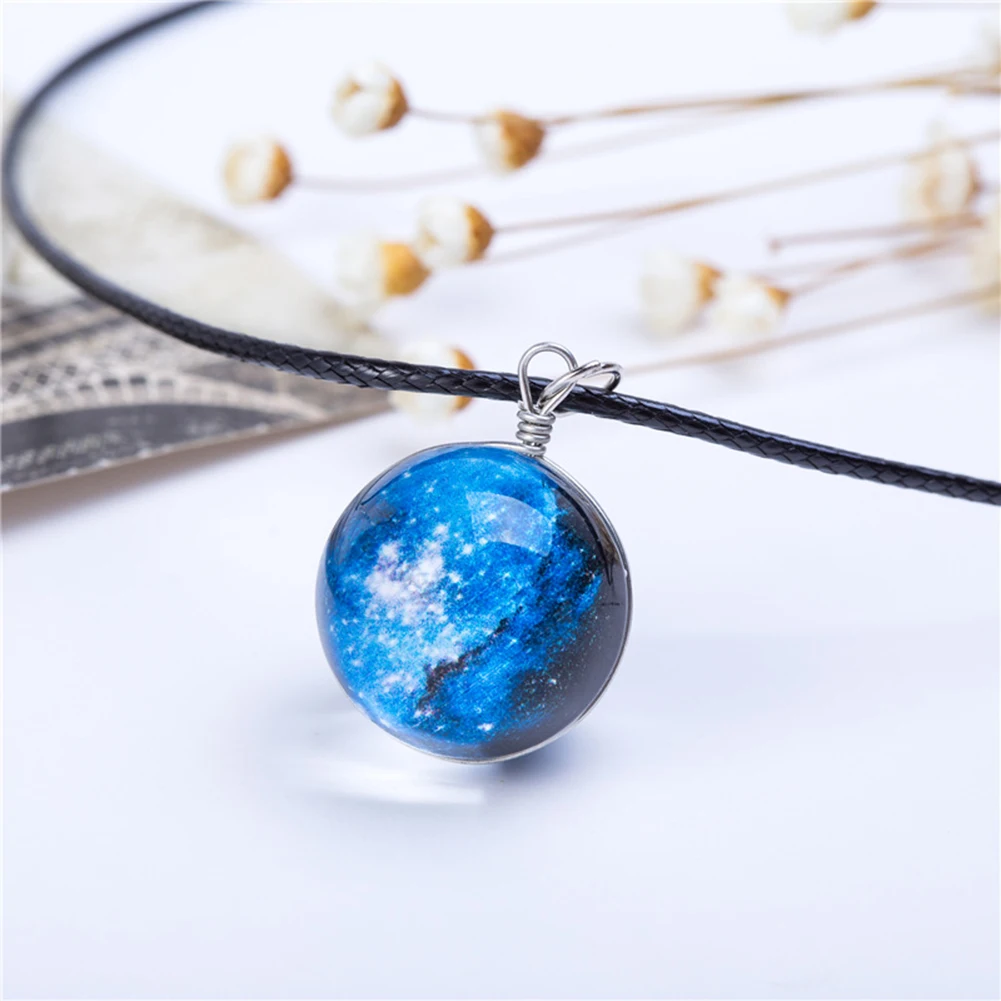 

Unisex Dreamy Glass Ball Star Universe Galaxy Pattern Pendant Necklace Jewelry
