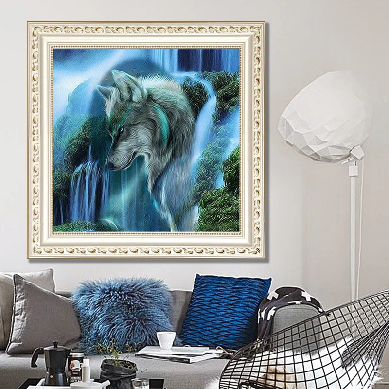DONGLANG DIY Алмазная картина волка животные Алмазная картина Полная площадь вышивка крестиком Картина из страз для домашнего декора