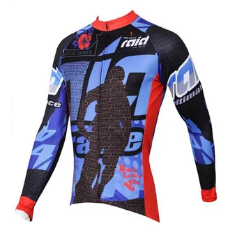 

PALADIN Men's Jersey Long Sleeve Cycling Clothing Autumn Men Sports Cycle Bicycle Clothes Rear Pockets Zippered Top Shirt