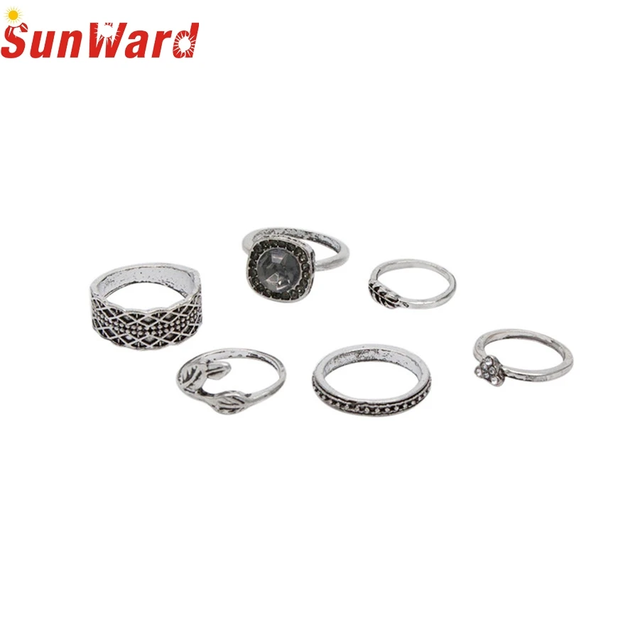 Ring jewelery Sliver color Rings 2017 Hot Fashion 6pcs/Set Women
