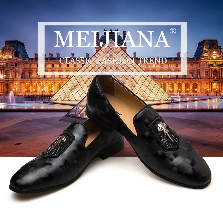 MEIJIANA/Коллекция года; сезон весна-осень; мужские лоферы из натуральной кожи; модная мужская обувь; черная обувь для торжеств