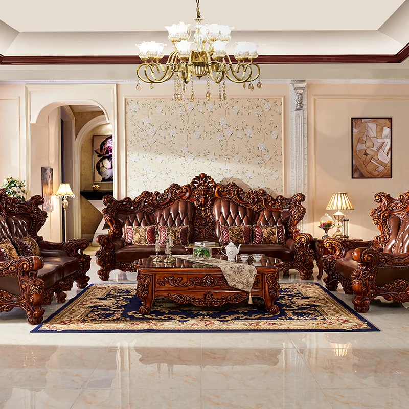 Modern top luxury solid wood leather Sofa cama set living room furniture muebles de sala divano letto puff sillon koltuk takimi