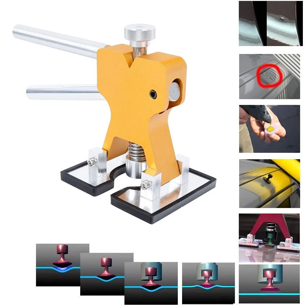 Car Dent Removal Tools - with Tap Down Dent Puller Glue Tabs Glue Gun Glue sticker Line Board Paintless Dent Repair Kits (1)