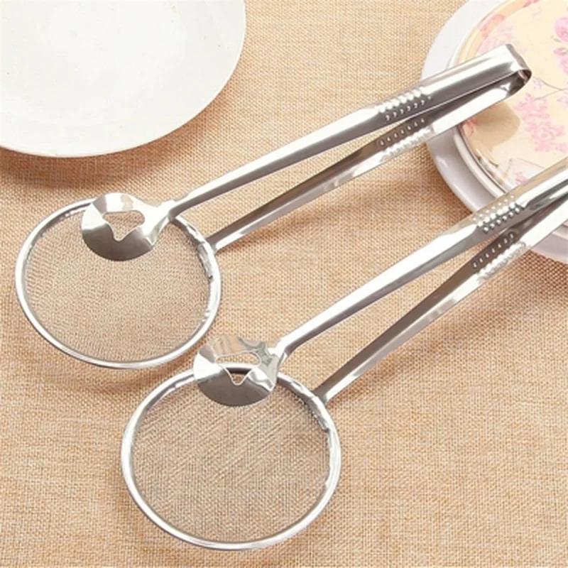 A Strap Clamp Multifunctional Stainless Steel Strainer Deep-fried Filter Fried Food Clips Creative Filtering Spoon Combination | Дом и сад