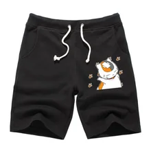 Аниме Нацумэ Yuujinchou Nyanko сенсей шорты длиной до колена летние шорты Elasitc талии с карманами унисекс