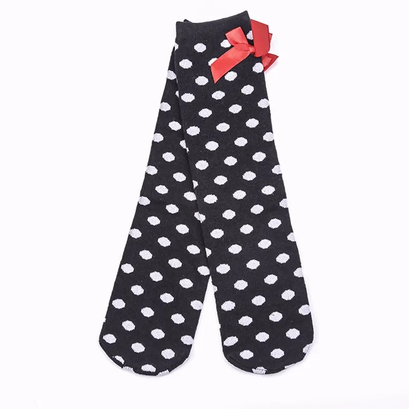 Dot Girls In Tube Socks Cotton Kids Long Sock Fashion Spring Autumn Infant Socks Princess Product With Bow New Children Clothing (3)