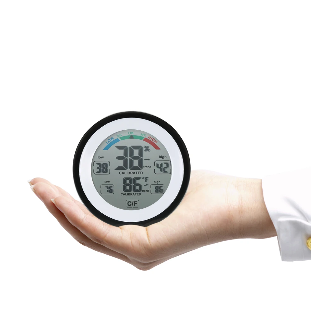 

Multifunctional Digital Thermometer Hygrometer Temperature gauge Humidity Meter clock wall Max Min Value Trend Display C/Funit