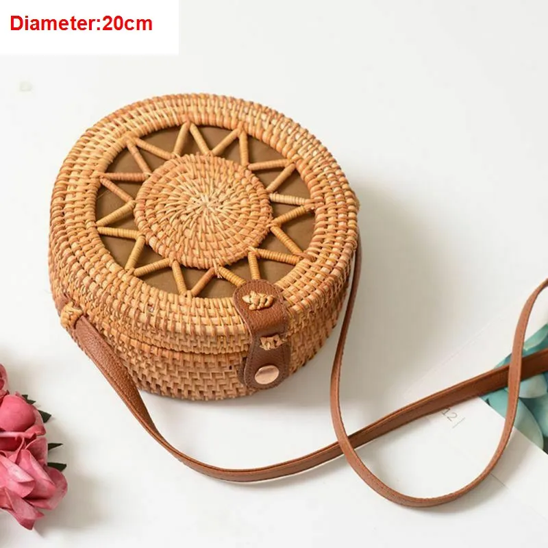 Las mujeres Boho de mimbre bolsos de hombro bolso 2019 de moda de verano clásico de cuero