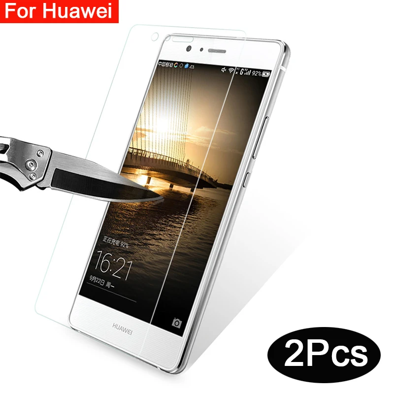 

2pcs Protective glass on the For huawei p9 lite p9lite mini plus p 9 tempered glas screen protector Case tremp safety film light