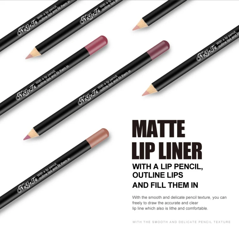 Лидер продаж! 12 Цветов абсолютно гладкой Цвет Карандаши для губ Matte Lip liner Pencil много Водонепроницаемый макияж губ матовая помада для губ