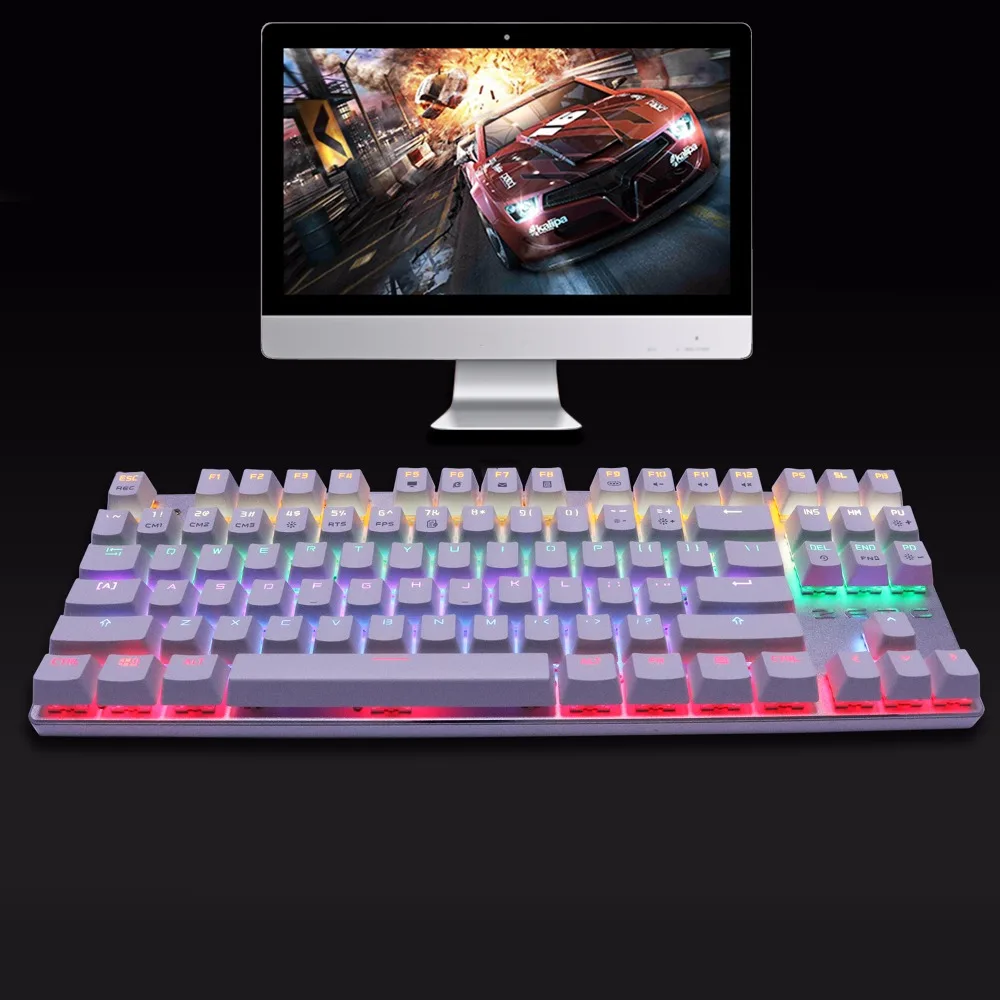 

ZERO Mechanical Keyboard Blue/Red/Black Switch 104 / 87 Backlit Anti-ghosting Metal Wired Gaming keyboard Russian stickers