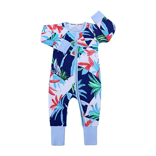 С принтом в виде листьев, длинные рукава Детская одежда для сна, Хлопковая пижама для новорожденных детские комбинезоны комбинезон для новорожденных одежда JP459 - Цвет: Product 16