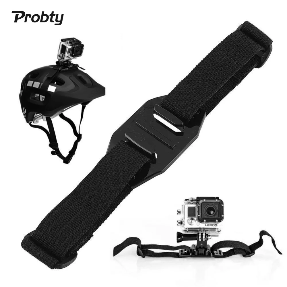 

Probty Vented Adjustable Helmet Strap Head Belt Go Pro Mount Holder Adapter for Gopro Hero 4/3+/3/2/1 Camera
