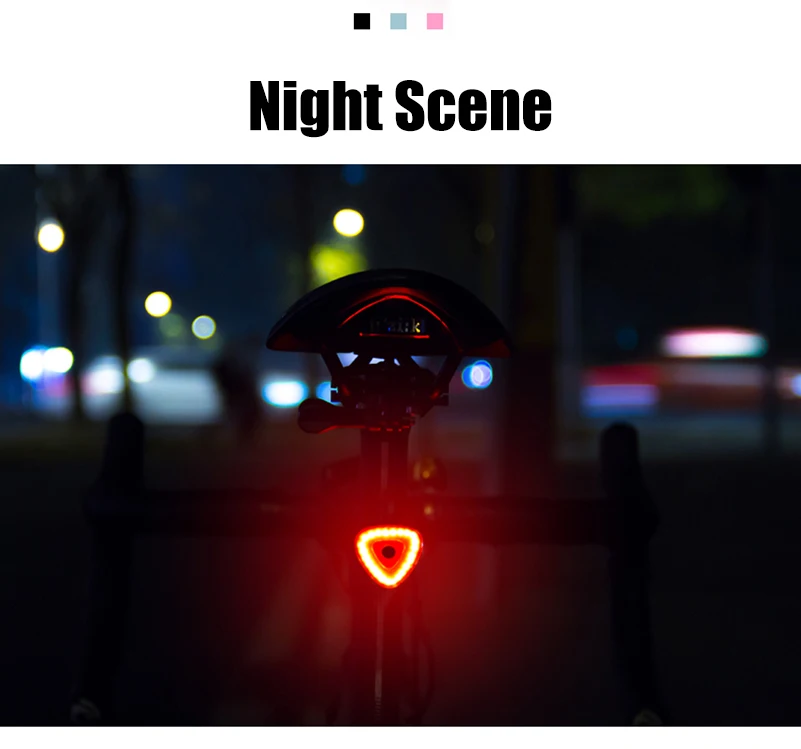 Sale WEST BIKING Bike Taillight LED Flashlight Cycling Rear Light Lamp Auto Start/Stop Brake Sensing USB Smart MTB Bicycle Tail Light 7