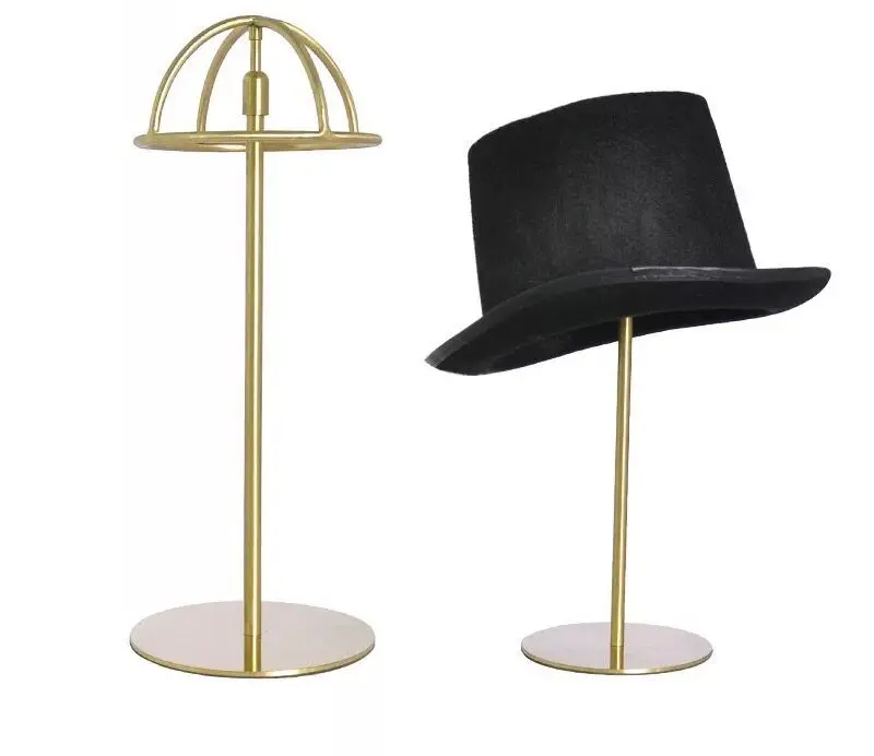 Титановая Золотая Полироль регулируемая высота шляпа металлическая подставка шляпа Крышка Подставка-Держатель для товаров держатель для шляп