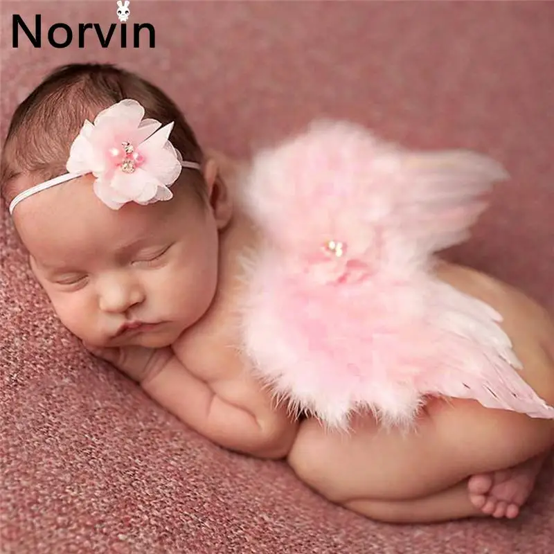 Angel Wings Set With Kids Baby Headband Feathers Hand sewn Wings S