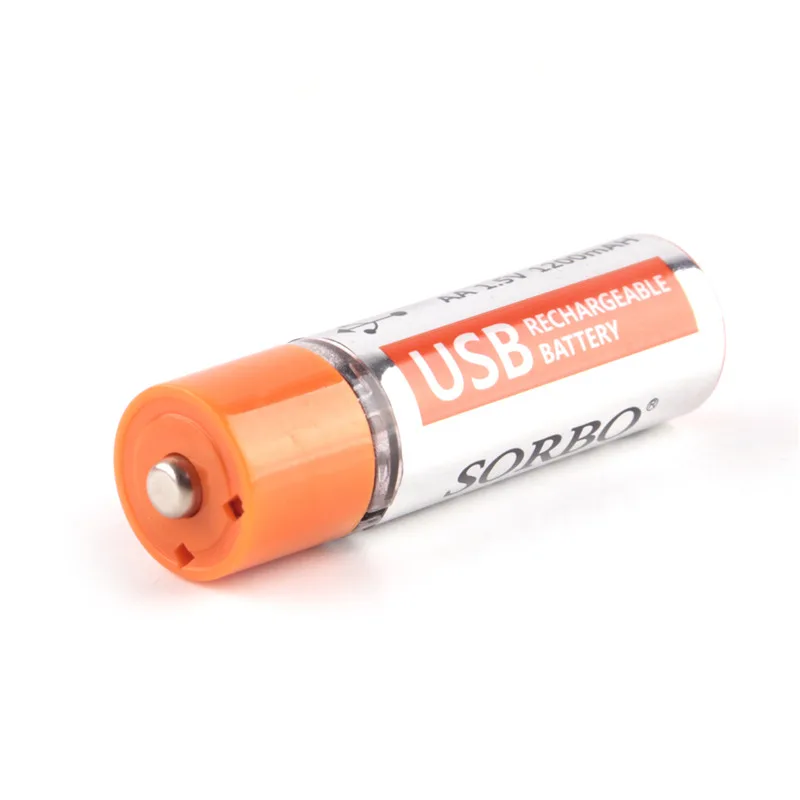 4 шт Sorbo аккумуляторная батарея 1200mah AA USB перезаряжаемые батареи 1,5 V Быстрая зарядка Li-po батарея