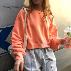 Cherry Chesse Harajuku Письмо для женщин толстовка с длинным рукавом О средства ухода за кожей шеи пуловеры для осень весна повседневное сво