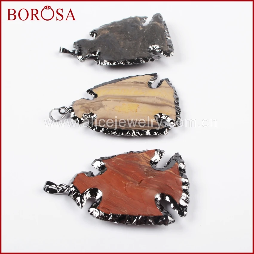 BOROSA модный 1 шт пистолет черного цвета грубые натуральные драгоценные камни