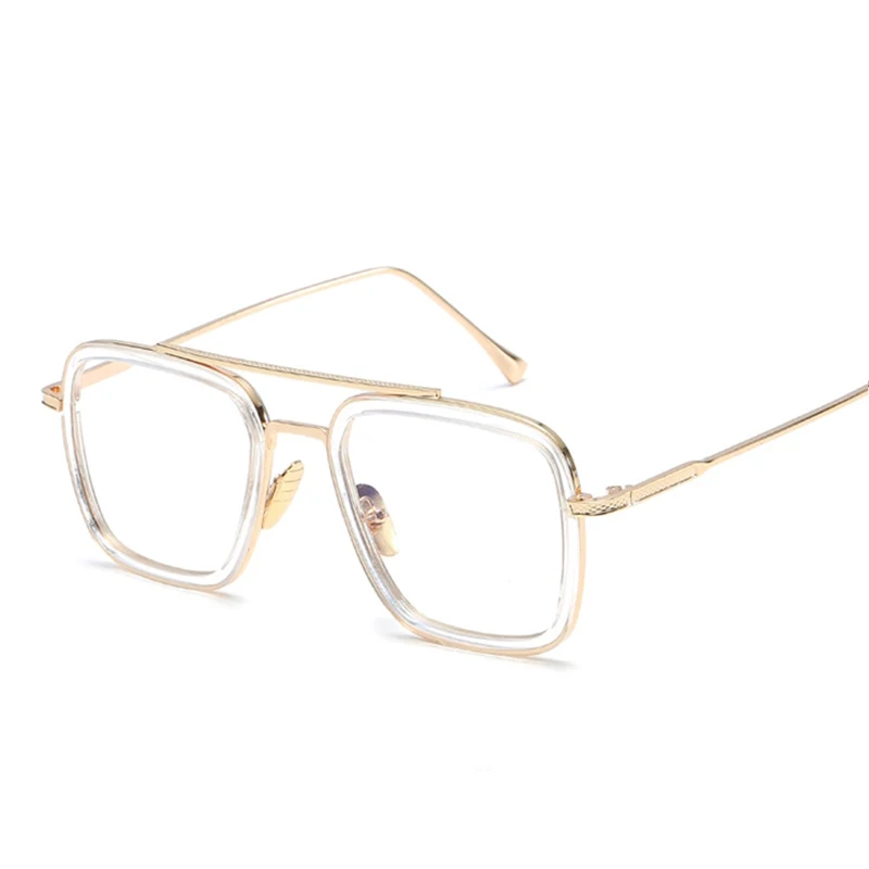 HBK 2018 Men Square Aviation Brand Design Sun Glasses Oculos De Sol Fashion Avengers Tony Stark Flight Style Sunglasses K40031