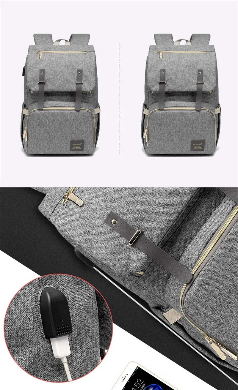 Korean Style Baby Diaper Changing Bags Mother&Kids Out Travel Milk Bottle Bag Multifunctional Large Capacity Mother Backpack 05