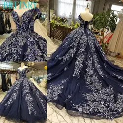BRITNRY 2019 высокое качество роскошное свадебное платье с коротким рукавом Кружевное Свадебное платье es темно-синее Бисероплетение Свадебное