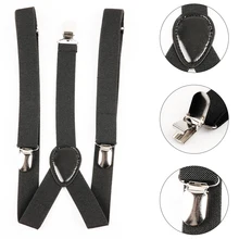 Высококачественные Farbic Черные Мужские Женские Унисекс подтяжки на застежке эластичные y-образные регулируемые подтяжки Твердые 25*100 см красочные