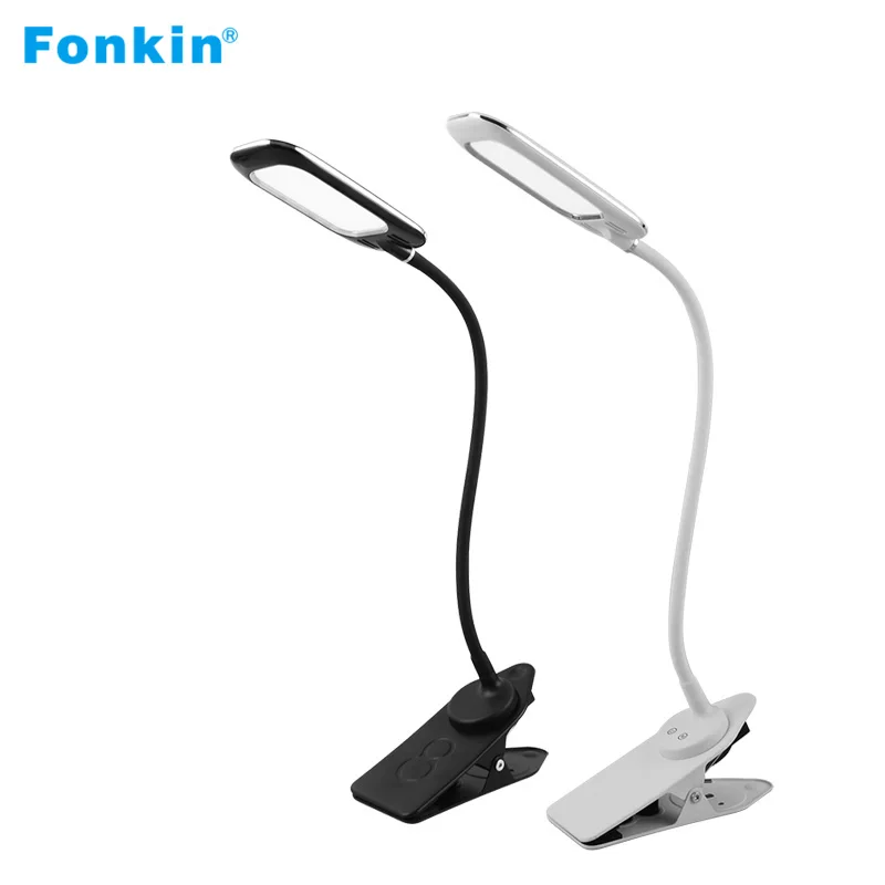 

Fonkin Clip Usb LED Table Lamp Dimmable Gooseneck Book Light Bedside Reading Study Office Rechargable Desk Lamp 5DV 6W Aluminum