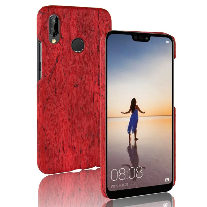

SuliCase Leather Case for Huawei P20 Lite Pro Wood Grain Hard Case Cover for Huawei P20 Pro P20 Lite P20Lite Hard PC Frame Cover