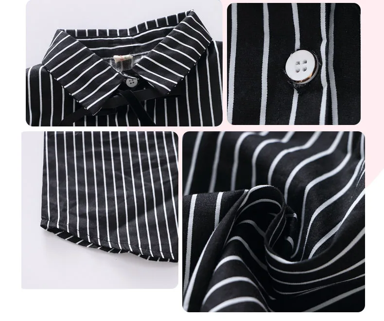 baby teenage girls striped blouses long sleeve cotton tops kids black white shirts for little girls children school clothing  (2)