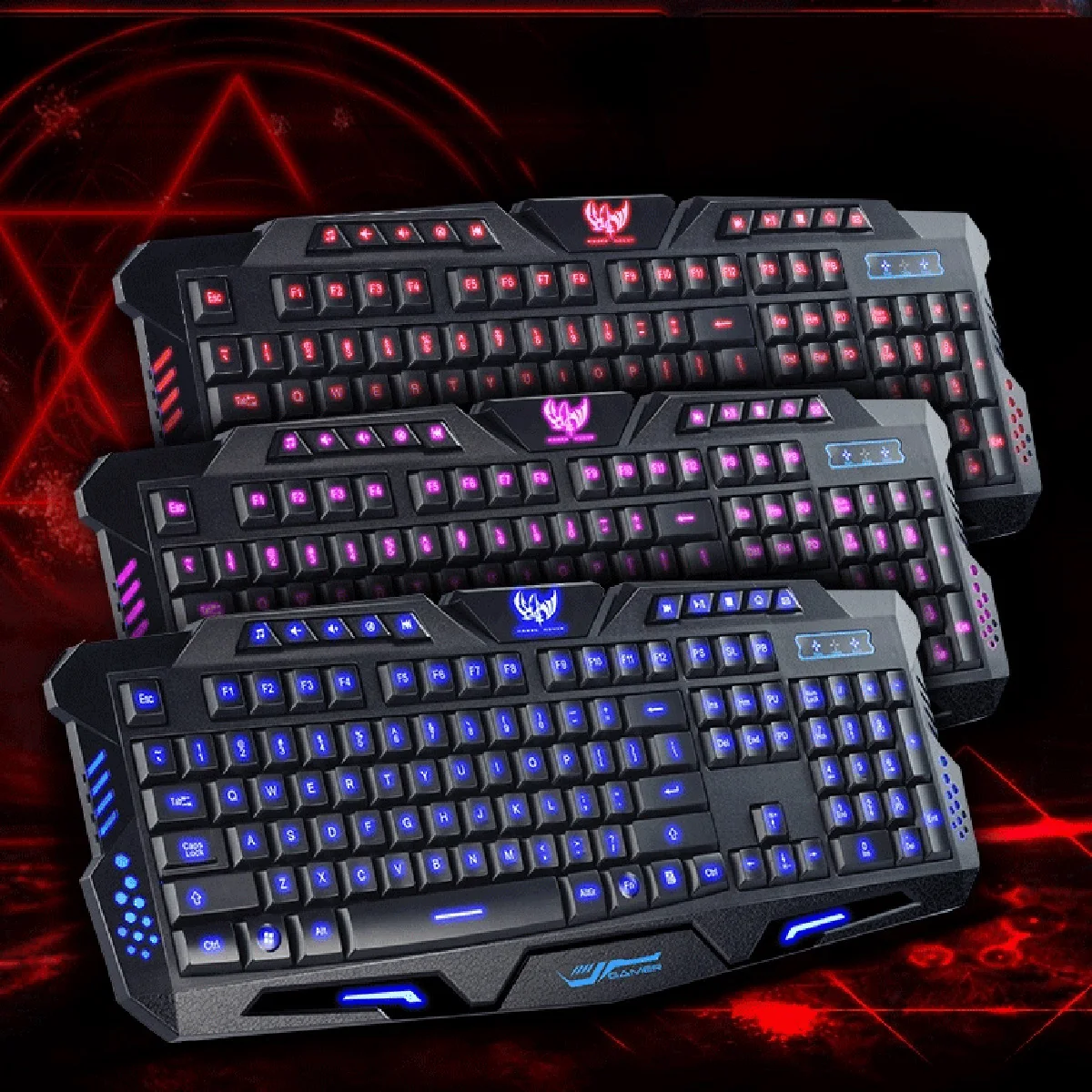 

Gaming Keyboard with Backlight 108 Keys Waterproof Wired Teclado Pro Gamer Klavye Games for Computer Desktop Laptop Notebook PC