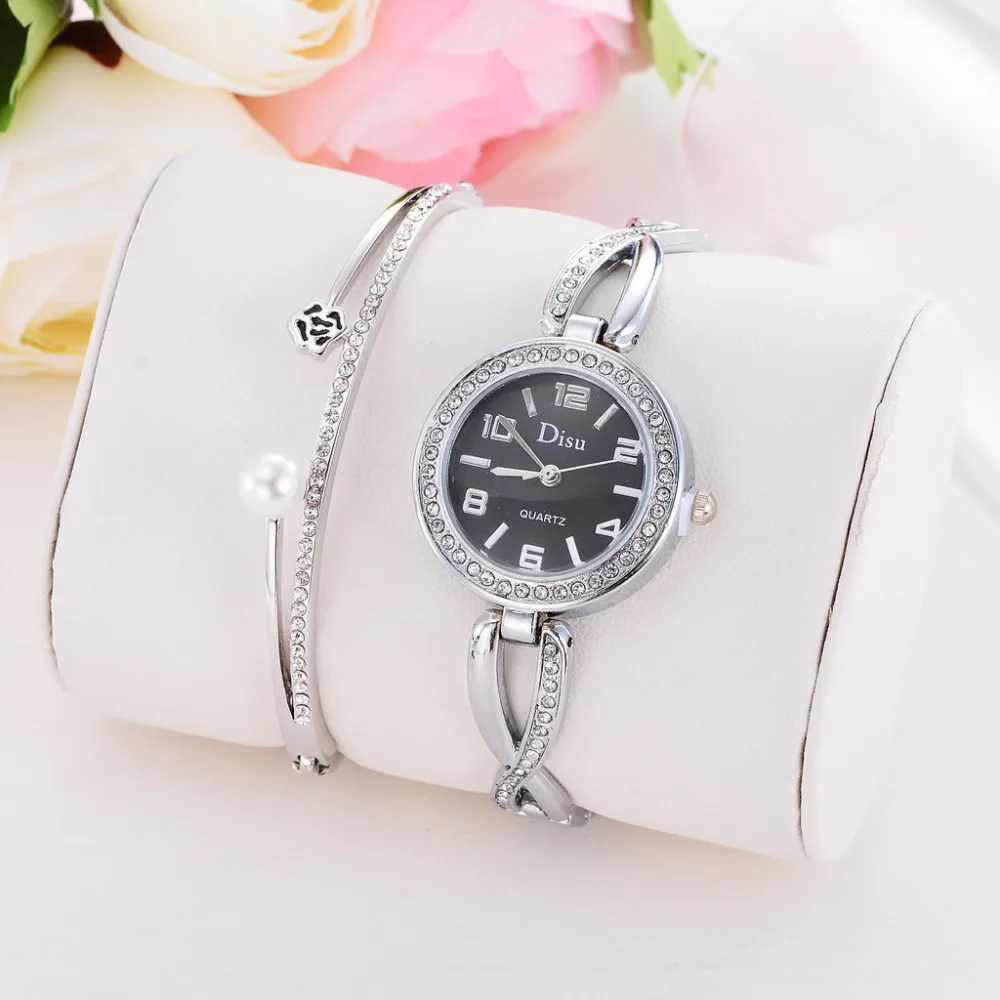 

Women watches Lady Luxury fashion brand casual gold silver Temperament Watch Bracelet Set Chain Watch Birthday Gift Light A30