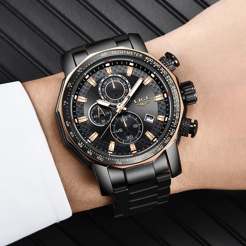 

2019 New Watch Men LIGE Mens Watches Top Brand Luxury Men's Sport Quartz Clock Male Military Waterproof Chronograph Montre Homme