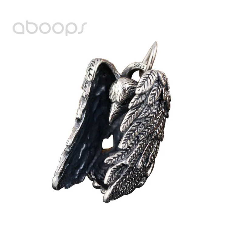

Vintage Black 925 Sterling Silver Eagle Pendant for Men Boys Free Shipping