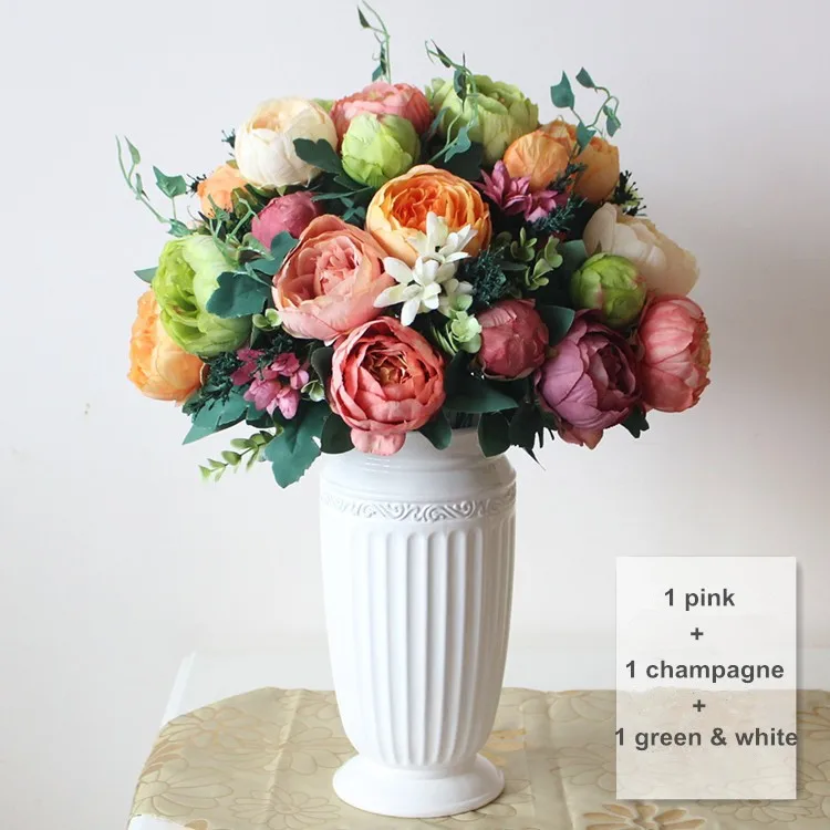 artificial silk flowers European 1 Bouquet Peony (19)