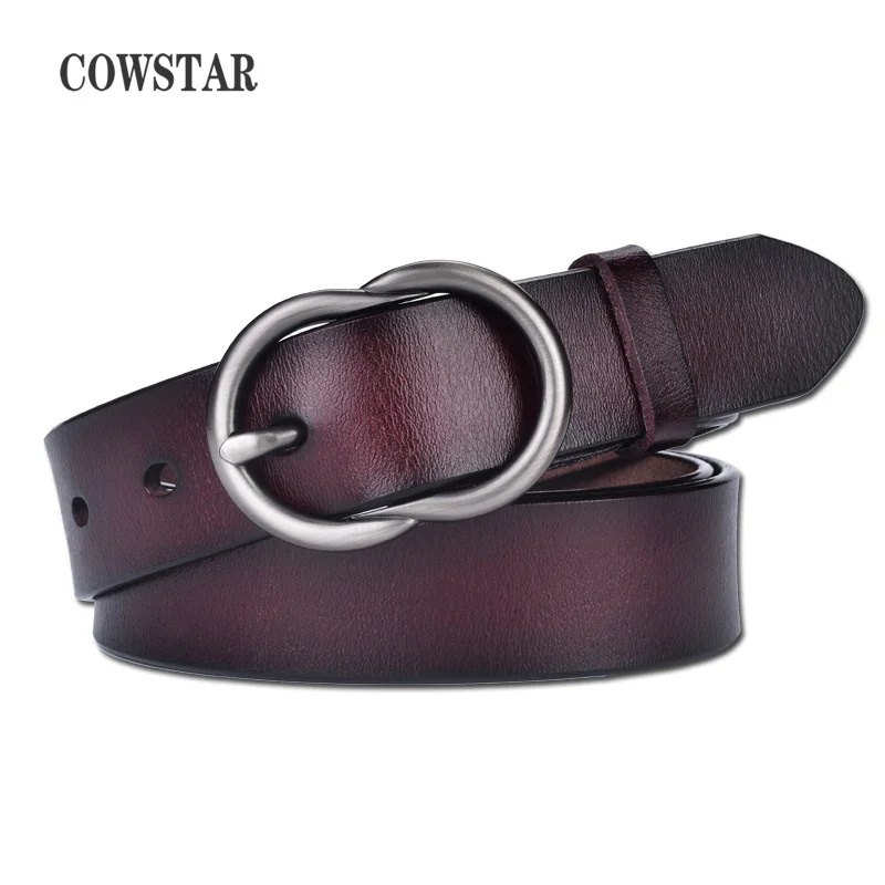 

2019 New Designer Gold 8 Buckle Belts Female 2.8/2.3cm Wide Brown Black Red Genuine Leather Waist Bands For Women Jeans belt