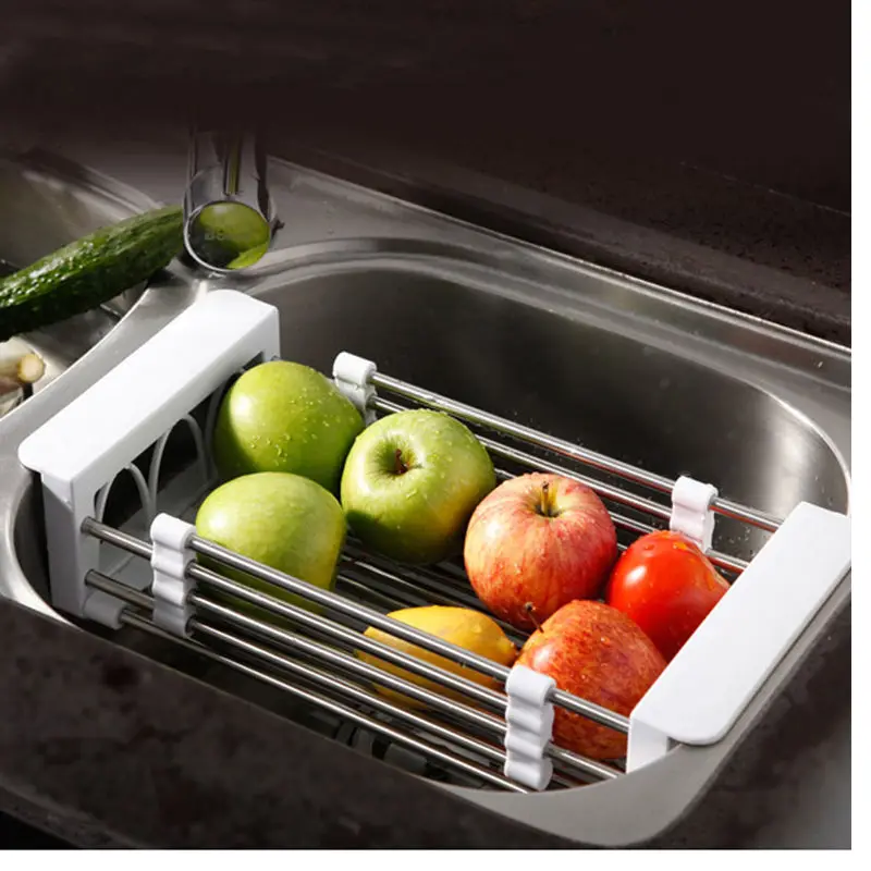 2018 Newest Stainless Steel Dish Drying Rack Drainer Kitchen Holder Tray Organizer Storage 4 Colors