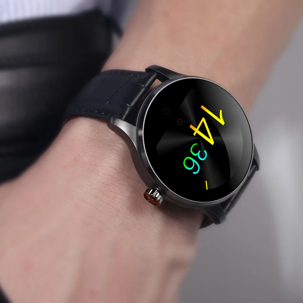 K88H Smart Watch 1.22 Inch IPS Round Screen Support Sport Heart Rate Monitor Bluetooth SmartWatch For Apple Huawei IOS Android
