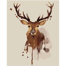 Протекающий олень ручной работы Краска высокого качества Холст Красивая краска ing по номерам Сюрприз подарок большое удовлетворение