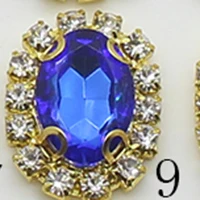 YIWUXINXI 10 шт./Партия 15*20 мм цветок металлические стразы DIYJewelry сплав кристалл аксессуары для волос Свадебные украшения - Цвет: 14