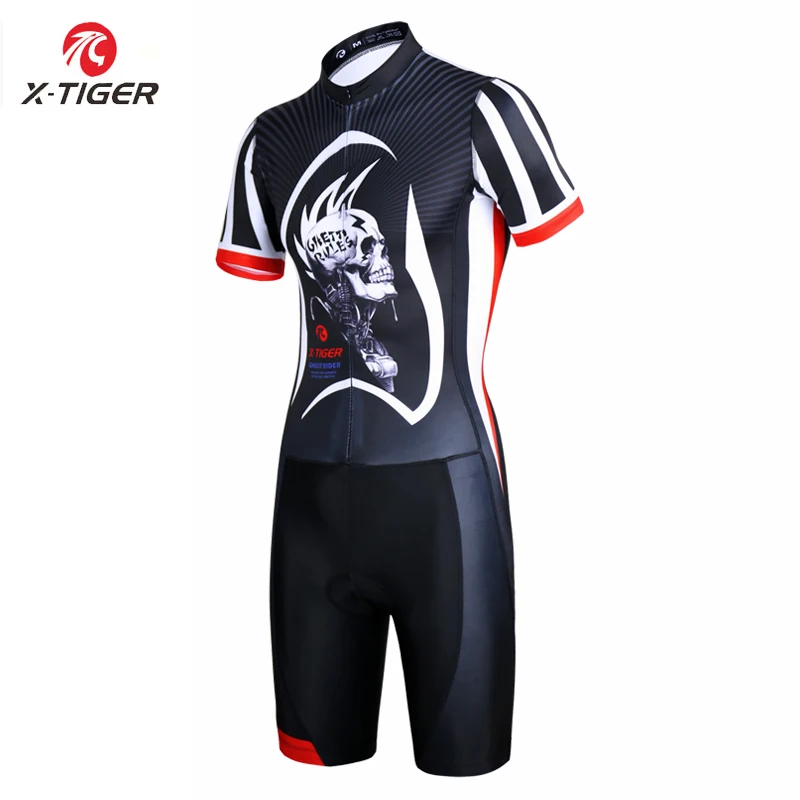 

X-Tiger 2019 Pro Short Sleeve Triathlon Running Swimming Cycling Jersey Compression Sponge Padded Outdoor Cycling Skinsuit