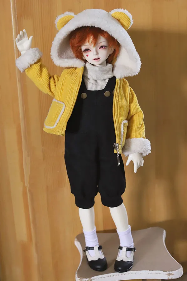 1/4 1/6 BJD Желтое Пальто комбинезоны с медведем шляпа для 1/6 1/4 BJD SD DD Куклы Аксессуары для кукольной одежды только пальто