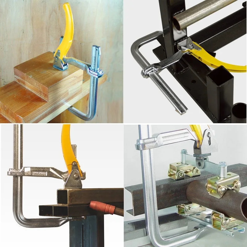 HS инструменты сверхмощный большой стальной трещотка F зажим быстросъемный сварочный зажим Металлообработка храповой зажим 1200 кг зажим силы