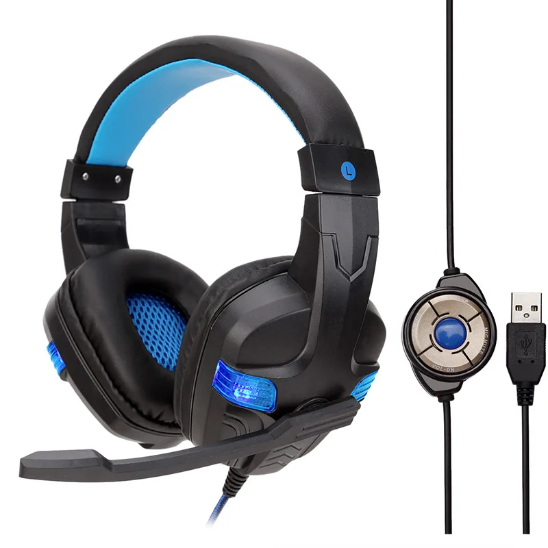 Wired USB Headphones with Micphone and LED Light High Quality Headset Noise Canceling Stereo Headphones for Pc Computer Notebook (9)