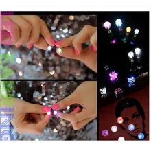 2PCS JINGYANG Earrings whit heart-shaped luminous earrings Dance Party Accessories LED blue Ear Studs Earring jewelry fashion