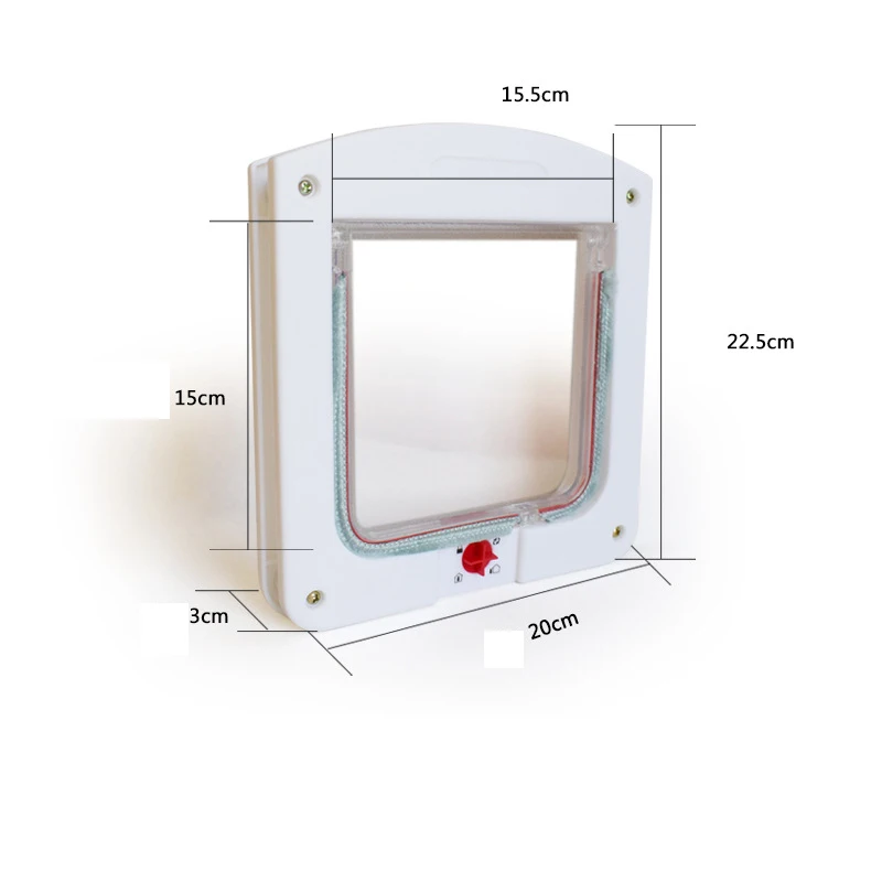 Pets Gate 4 Way Lockable Dog Cat Kitten Puppy Door No-Toxic Security Flap Door For Small Dogs Dog Accessories Pet Supplies