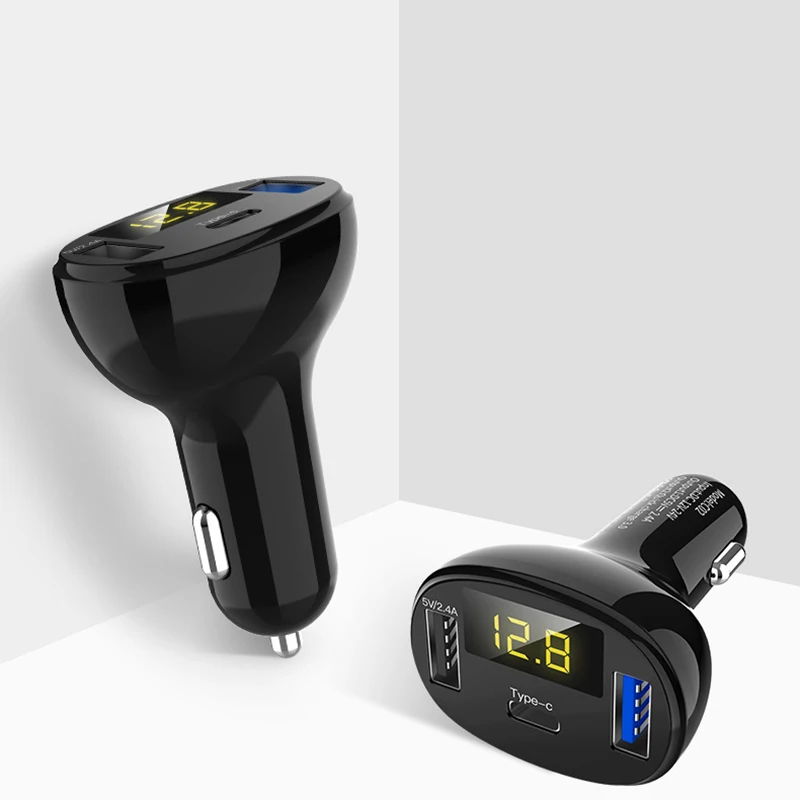 

Multifunction Car Cigarette Lighter Dual USB Smart Port Car Quick Charge Charger Type-c for Car Phone