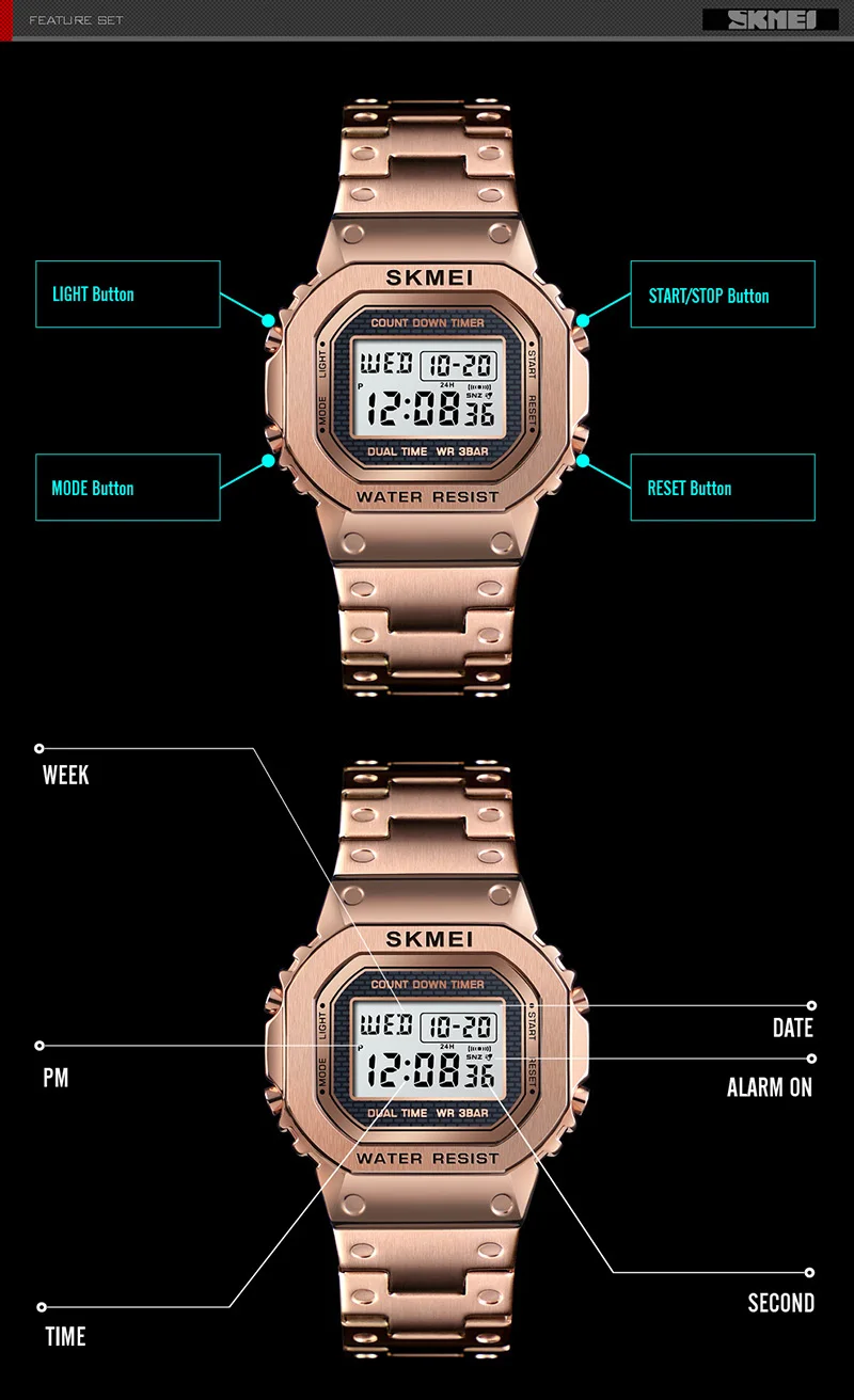 Спортивные часы мужские электронные СВЕТОДИОДНЫЕ Цифровые мужские s часы лучший бренд класса люкс мужские часы водонепроницаемые часы Relogio Masculino SKMEI